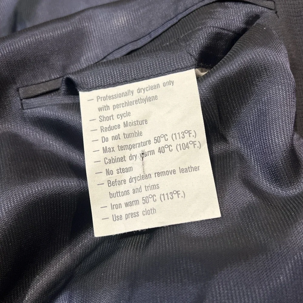 Ermenegildo Zegna Soft Double Breasted Navy Blue Wool Blazer Size 54L  Wool READ